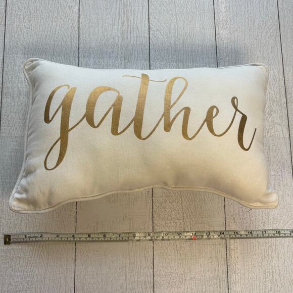 Gather Pillow White and Gold - Picture 3 of 6